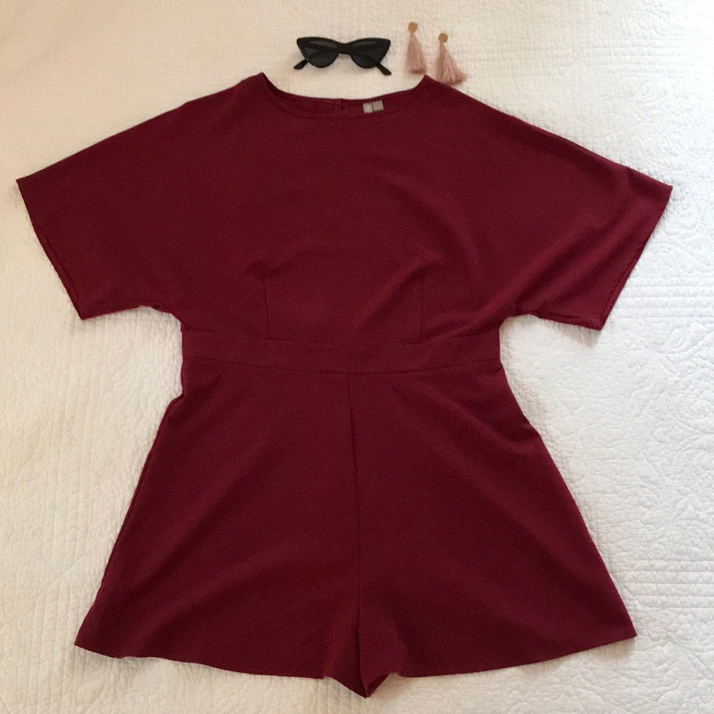 Burgundy romper size US 12 with back D-ring